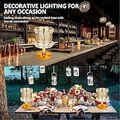 billige Bordlamper-metall krystall skrivebordslampe - usb oppladbar dekorativ lampe med tri-farget dimming for stue, bar, uteservering, fest, festivalatmosfære, nattlys  &amp; leselampe