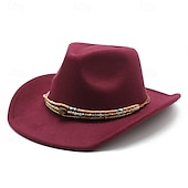 cheap Fedora Hat-Men&#039;s Kentucky Derby Hat Sun Hat Cowboy Hat Fedora Trilby Hat Black White Woolen Vintage Style Fashion 18th Century State of Texas Daily Theme Party Solid / Plain Color Sunscreen Cosplay