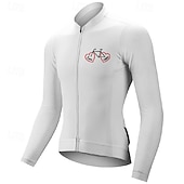 billiga Tröjor för män-Herr Cykeltröja Grafisk Bokstav &amp; Nummer Långärmad Cykel T-shirt Tröja med 3 bakfickor Bergscykling Snabb tork Anatomisk design Uppsugande Andningsfunktion sporter Mörkrosa Vit Rosa Kläder
