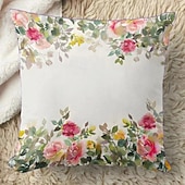 abordables style floral &amp; végétal-Housse de coussin décorative à fleurs aquarelle, taie d&#039;oreiller carrée douce, pour chambre à coucher, salon, canapé, chaise, 2 pièces