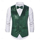 levne Blazery a vesta-Retro Řvoucí 20s 20. léta 20. století Kamizelka Vesta Motýlek Velký Gatsby Gentleman Flitry Retro Pánské Vánoce předvečer Všech svatých Karneval Výkon loučení se svobodou nevěsty Festival Dospělé