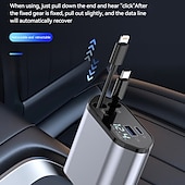 ieftine Încărcător Auto-Încărcător auto retractabil 4 în 1 cablu usb tip c pentru iphone samsung cablu de încărcare rapidă adaptor brichetă