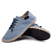 Χαμηλού Κόστους Ανδρικά Sneakers-ανδρικά casual αθλητικά παπούτσια εσπαντρίγιας, ελαφριά παπούτσια με κορδόνια με σόλα από γιούτα, κομψά καλοκαιρινά παπούτσια για καθημερινή χρήση και υπαίθριες δραστηριότητες