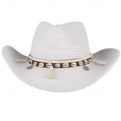 tanie Kapelusz Fedora-Męskie Czapka Kentucky Derby Kapelusz Kapelusz imprezowy Czarny Biały Poliester Frędzel Moda Codzienny Ulica Codzienny Równina Filtr przeciwsłoneczny Oddychający