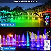 お買い得  水中ライト-1個 6ヘッド RGB 水中ライト - リモート &amp; Bluetooth アプリ制御 LED プールライト、RGB カラー変更、IP68 防水、プール、水槽、噴水用、米国プラグ