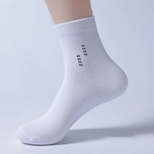 levne pánské ponožky-Pánské 5 párů Vícenásobné balení Ponožky sady ponožek Koşu Çorapları Ponožky pro běžné nošení Černá Bílá Barva Bez vzoru Dovolená Sporty a outdoor Denní Základní Střední Jaro Podzim Módní Na běžn