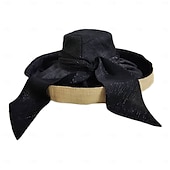 preiswerte Partyhut-Hüte Naturfaser Strohhut Sonnenhut Casual Cocktail Royal Astcot Elegant &amp; Luxuriös Retro Klassisch Mit Bowknot Bändern Kopfbedeckung Kopfbedeckung