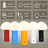 cheap Table Lamps-LED Mushroom Desk Lamp - USB Powered with Touch Color Dimming for Outdoor Camping Indoor Kitchen Use