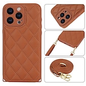 economico Cover per iPhone-telefono Custodia Per iPhone 15 Pro Max Plus iPhone 14 13 12 11 Pro Max Plus iPhone 13 12 11 Pro Max Per retro con cordino con cinturino da polso Resistente agli urti Retrò TPU pelle sintetica