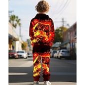 cheap Boy&#039;s 3D Sports &amp; Game-Boys 3D Graphic Game Hoodie &amp; Sweatpants Set Sports Suit Tracksuits Long Sleeve Spring Fall Daily Basic Casual Kids 4-12 Years Hooded Outdoor Vacation Sports Tailored Fit