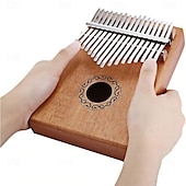 お買い得  楽器-カリンバ 親指ピアノ ポータブル 17 キー ムビラ フィンガーピアノ チューンハンマーと学習指導付き 楽器 誕生日プレゼント 子供 大人 初心者 プロ用