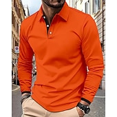  Homens Camisa de golfe Camisas Polos de Golfe Casual Trabalho Lapela Manga Longa Básico Moderno Tecido Botões Primavera & Outono Normal Branco Vermelho Azul Marinha Camisa de golfe