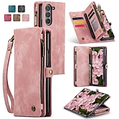 cheap Samsung Cases-Phone Case For Samsung Galaxy Z Fold 6 Z Fold 5 Z Fold 4 Wallet Case with Stand Holder Zipper with Wrist Strap Retro TPU PU Leather
