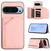 זול תיק טלפון אחר-טלפון מגן עבור Pixel 9 Pro Pixel 9 Pro XL Pixel 8 Pro Pixel 8 פיקסל 9 כיסוי אחורי עם מעמד עם שרוך חריץ לכרטיס רטרו TPU עור PU