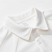 economico Polo classica da uomo-Per uomo Felpa Pullover Polo da golf Formale Ufficio Classico Manica lunga Di tendenza Comodo Tinta unica Liscio Bottoni Autunno Inverno Nero Bianco Verde Cachi Grigio Felpa Pullover