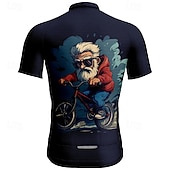 abordables Herretrøyer-Men's Cycling Jersey Graphic Short Sleeve Bike Tee Tshirt Jersey with 3 Rear Pockets Mountain Bike MTB Quick Dry Anatomic Design Wicking Breathable Sports Dark Grey Black Dark Navy Clothing Apparel