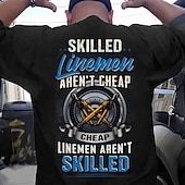 preiswerte Lustige T-Shirts für Männer-Herren Linienrichter T Shirt Kurzarm T-Shirt 3D-Druck Rundhalsausschnitt Hemd Modisch Täglich Strasse Täglich Schwarz Dunkelblau Sommer Frühling Bekleidung S M L XL XXL XXXL