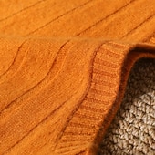 halpa Miesten Elite Neuleet ja Cardiganit-Miesten Neulepusero Neuloa Yhtenäinen väri V kaula-aukko Neuleet Tyylikäs ulko- Koti Vaatetus Syksy Talvi Musta Oranssi S M L