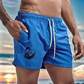 お買い得  メンズ水着ショーツ-男性用 スイムトランク スイムショーツ ボードショーツ 水着 ドローストリング メッシュライニング ポケット付き 水泳 サーフィン ビーチ ウォータースポーツ プリント 夏 春