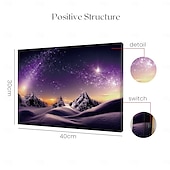 billiga LED Vägg Art-landskap berg galax led canvas väggkonst led upplyst väggdekor 2aa batteridriven upplyst canvas tryck led ljus kök sovrum eller heminredning