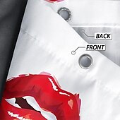 cheap Shower Curtains-Shower Curtain with 12 Hooks 180cm*180cm(70&quot;*70&quot;) Polyester Washable Waterproof Pattern Bathroom Bathtub Decor Sexy Red Lip