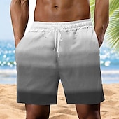 olcso Geometriai nyomat-Férfi Színes Színátmenet színe Izzadt nadrág Strand rövidnadrág Terry Shorts Közepes csípő Szüret Alkalmi Napi Szabadság Utcai öltözék Zsinór Rugalmas derék 3D nyomtatás Tervező Ruházat