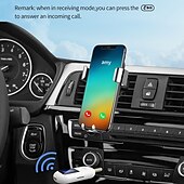 abordables Kit de Bluetooth/manos libres para coche-Receptor Bluetooth 5.0 para automóvil, adaptador auxiliar Bluetooth con cancelación de ruido, receptor de música Bluetooth para estéreo doméstico/auriculares con cable/llamadas manos libres, duración