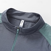 abordables Tapas-Hombre Camiseta Camiseta para senderismo Manga Larga Cremallera de un cuarto Camiseta Camiseta musculosa Camiseta elástica de culturismo Al aire libre Secado rápido Rutina de ejercicio Suave Reductor
