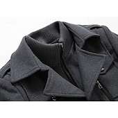 abordables Gabardina para hombre-Hombre Abrigo de invierno Abrigo de lana Sobretodo Abrigo corto Exterior Trabajo Otoño invierno Lana Resistente al Viento Templado Ropa de calle Ropa Brasieres Esencial Color sólido Cuello enrollado