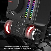 abordables Kits Bluetooth/mains libres pour voiture-Lecteur de musique HiFi réglable avec barre lumineuse de musique en couleur Bluetooth V5.3 Transmetteur FM de voiture PD 30 W Type C Charge rapide Aigus Basses
