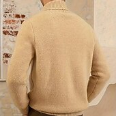 abordables suéter de la rebeca de los hombres-Hombre Vestido Suéter Chaqueta de Punto Suéter de punto Estriado Tejer Tops regulares Abotonar Bolsillos laterales Color sólido Diseño Moda Clásico Ropa Cotidiana Cita Ropa Otoño invierno Negro Color