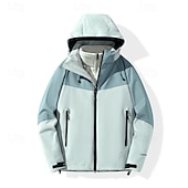 baratos Casacos Leves, Polares &amp; Caminhada-Mulheres Jaqueta Softshell Jaqueta de Trilha Inverno Ao ar livre Bloco de cor Térmico / Quente A Prova de Vento Impermeável Jaquetas 3-em-1 Jaqueta de Inverno Jaqueta corta-vento Viajar Preto Branco