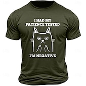 Недорогие Мужская графическая футболка-Мужская смешная футболка Грюмный кот &#039;Испытано терпение я негативный&#039; саркастическая графическая футболка