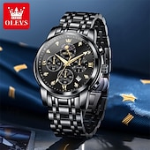 cheap Quartz Watches-New Olevs Brand Stainless Steel Band Men&#039;S Business Watch Calendar Luminous Chronograph Multifunction Simple Leisure Quartz Watch Fashion Waterproof Sports Men&#039;S Wristwatch