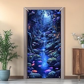 olcso Garázs- és ajtózászlók-ajtódíszek ajtóhuzatok trópusi vízesés ajtó kárpit ajtófüggöny dekoráció háttér beltéri/kültéri ajtó transzparens bejárati ajtó parasztházhoz