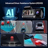 billige Bil-DVR-K26 1440p Nytt Design / HD / med bakkamera Bil DVR 150 grader Bred vinkel IPS Dash Cam med WIFI / GPS / G-Sensor 4 infrarøde LED Bilopptaker