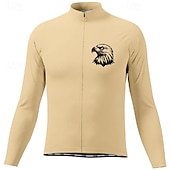 voordelige Heren shirts-Voor heren Wielrenshirt Lange mouw Winter Fietsen T-shirt Shirt met 3 achterzakken Bergracen Ademend Sneldrogend Anatomisch ontwerp Lampenkatoen Donker roze Wit Roze Adelaar Sport Kleding