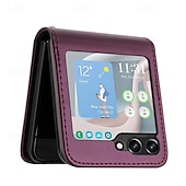 cheap Samsung Cases-Phone Case For Samsung Galaxy Z Flip 6 Z Flip 5 Z Flip 4 Z Flip 3 Back Cover Shockproof Retro TPU PU Leather