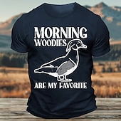 お買い得  メンズグラフィックTシャツ-男性用 鳥 おかしい ハンティング Tシャツ ティートップ コットン１００％ 半袖 グラフィック シャツ ブラック ホワイト アーミーグリーン 快適なTシャツ ストリート スポーツ・アウトドア ファッションデザイナーの衣類