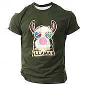 billiga Roliga T-shirts för män-Herr Djur Rolig T-shirt Kortärmad T-shirt 3D-tryck Rund hals Skjorta Mode Dagligen Gata Dagligen Svart Vit Grön Sommar Vår Kläder S M L XL XXL XXXL