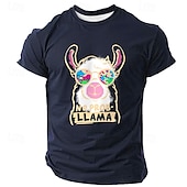 billiga Roliga T-shirts för män-Herr Djur Rolig T-shirt Kortärmad T-shirt 3D-tryck Rund hals Skjorta Mode Dagligen Gata Dagligen Svart Vit Grön Sommar Vår Kläder S M L XL XXL XXXL