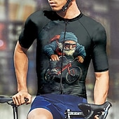 abordables Herretrøyer-Men's Cycling Jersey Graphic Short Sleeve Bike Tee Tshirt Jersey with 3 Rear Pockets Mountain Bike MTB Quick Dry Anatomic Design Wicking Breathable Sports Dark Grey Black Dark Navy Clothing Apparel