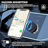 abordables Chargeurs de voiture-Support de téléphone portable magnétique à ventouse électrique réglable à 360 degrés, mains libres, pour voiture/salle de sport/miroir/surface lisse, compatible avec l&#039;iPhone Magsafe