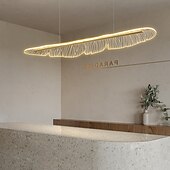 economico Luci a sospensione-piuma lampada a sospensione elettrolitica luce a sospensione dimmerabile continua metallo moderno stile nordico 120cm 220-240v