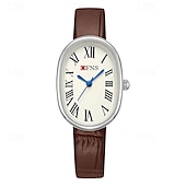 cheap Quartz Watches-Women Quartz Watch Minimalist Luxury Fashion Business Waterproof PU Leather Stainless Steel Strap Watch