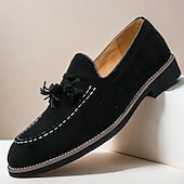 levne Poloformální-pánské semišové střapcové mokasíny – elegantní slip-on společenské boty, pohodlné a stylové, ideální pro podnikání, neformální události a formální příležitosti