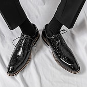 economico Formale-scarpe oxford da uomo in similpelle con motivo coccodrillo nero - calzature formali classiche con lacci per lavoro e occasioni speciali