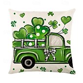 cheap Holiday Cushion Cover-Decorative Toss Pillows Cover Saint Patrick&#039;s Day 1PC Shamrock Soft Square Cushion Case Pillowcase for Bedroom Livingroom Sofa Couch Chair
