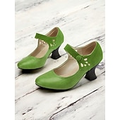 cheap 1930s-Women&#039;s 1930s Vintage Style Mary Jane Pumps with Cutout Design and Mid-Heel, Comfortable Dress Shoes for Office and Formal Events
