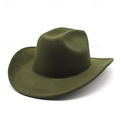 tanie Kapelusz Fedora-Męskie Czapka Kentucky Derby Kapelusz Kowbojski kapelusz Kapelusz Fedora Trilby Czarny Biały Wełniany Styl vintage Moda 18 wiek Stan Teksas Codzienny Impreza tematyczna Jednolity/zwykły kolor Filtr